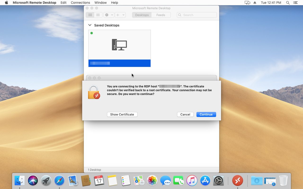 Microsoft remote desktop mac os mojave update